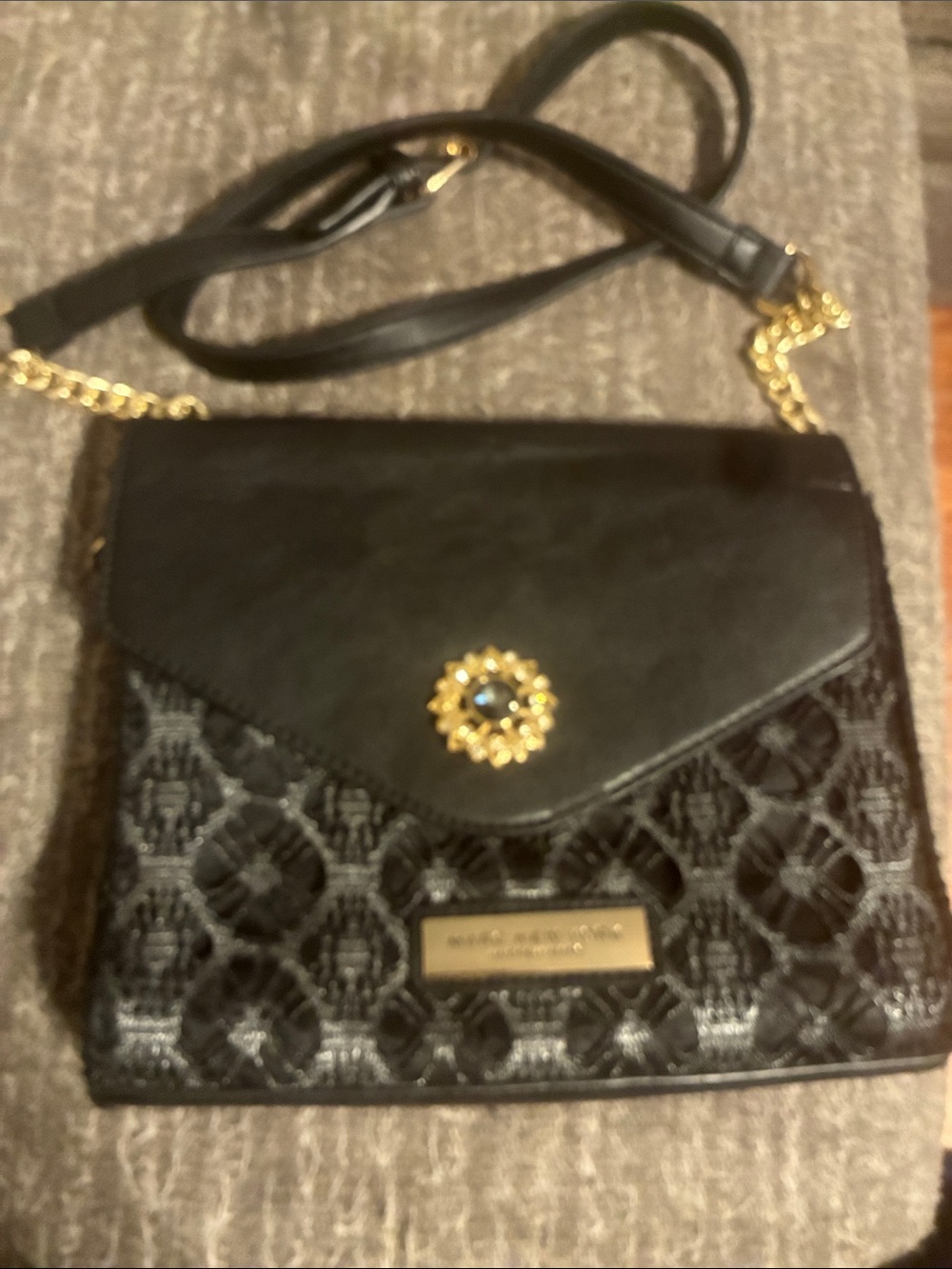 Marc New York Black Crossbody Bag with Gold Hardware